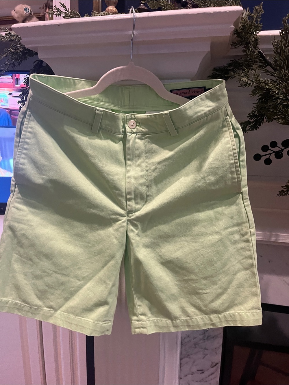 Vineyard Vines Pale Green Flat-Front Chino Shorts